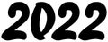 Text caption 2022. Handwritten font, black and white. Graphic lettering ahead of 2022.