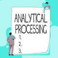 Text caption presenting Analytical Processing. Business approach easily View Write Reports Data Mining and Discovery