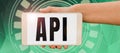 Text caption presenting Api. Word Written on set of routines, protocols, and tools for building software applications Royalty Free Stock Photo