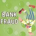 Text caption presenting Bank Fraud. Business showcase intentional perversion of truth to induce another to part with