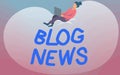 Text caption presenting Blog News. Concept meaning regularly updated website typically one run by an individual Lady