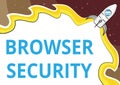 Text caption presenting Browser Security. Concept meaning security to web browsers in order to protect networked data