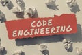 Sign displaying Code Engineering. Word Written on significant ideas that are completely or partly repressed Replacing