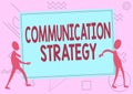 Text caption presenting Communication Strategy. Concept meaning Verbal Nonverbal or Visual Plans of Goal and Method Two
