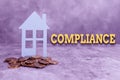 Text caption presenting Compliance. Word Written on the action or fact of complying with a wish or commands Presenting Royalty Free Stock Photo