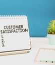 Conceptual caption Customer Satisfaction. Word Written on Exceed Consumer Expectation Satisfied over services
