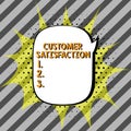 Text caption presenting Customer Satisfaction. Internet Concept Exceed Consumer Expectation Satisfied over services