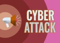 Writing displaying text Cyber Attack. Business concept An attempt by hackers to Damage Destroy a Computer System