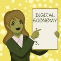 Conceptual display Digital Economy. Word Written on advancement of economy built using modern technology Business Woman