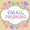 Writing displaying text Email PhishingEmails that may link to websites that distribute malware. Internet Concept Emails
