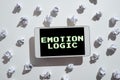 Writing displaying text Emotion Logic. Word for Heart or Brain Soul or Intelligence Confusion Equal Balance Paper Wraps Royalty Free Stock Photo