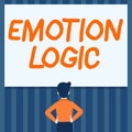 Text caption presenting Emotion Logic. Business showcase Heart or Brain Soul or Intelligence Confusion Equal Balance Man