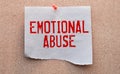 Text caption presenting Emotional Abuse. Business concept person subjecting or exposing another person