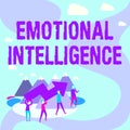 Text caption presenting Emotional Intelligence. Word Written on Self and Social Awareness Handle relationships well Four