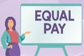 Handwriting text Equal Pay. Word for Rights that individuals in the same workplace be given equal pay Typing New Book Royalty Free Stock Photo