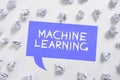 Text caption presenting Machine Learning. Business approach the concept that a computer can learn new data itself Royalty Free Stock Photo