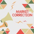 Text caption presenting Market Correction. Business idea When prices fall 10 percent from the 52 week high Illustration Royalty Free Stock Photo