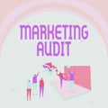 Text caption presenting Marketing Audit. Word Written on examination and analysis of the marketing activities