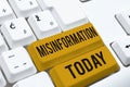 Conceptual caption Misinformation. Business concept false data, in particular, intended intentionally to deceive Royalty Free Stock Photo