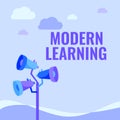 Text caption presenting Modern Learning. Business showcase flexible and agile setup Innovative learning environments