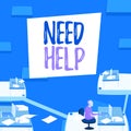 Text caption presenting Need Help. Business approach When someone is under pressure and cannot handle the situation Royalty Free Stock Photo