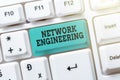 Text caption presenting Network Engineering. Concept meaning field concerned with internetworking service requirement Royalty Free Stock Photo