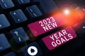 Conceptual caption 2023 New Year Goals. Word for Resolutions for 365 days coming soon Motivation to change Royalty Free Stock Photo