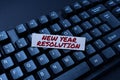 Text caption presenting New Year Resolution. Internet Concept listing of goals and change with determination Creating