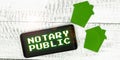 Text caption presenting Notary Public. Word Written on Legality Documentation Authorization Certification Contract