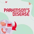 Text caption presenting Parkinson s is Disease. Business idea nervous system disorder that affects movement Internet