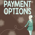 Conceptual display Payment Options. Business concept The way of chosen to compensate the seller of a service Lady