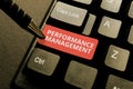 Text caption presenting Performance Management. Conceptual photo ongoing process of communication that occurs all year