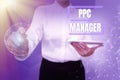 Text caption presenting Ppc Manager. Business overview which advertisers pay fee each time one of their ads is clicked Royalty Free Stock Photo