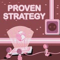 Text caption presenting Proven Strategy. Business showcase Confirmed approach or practices in generating sales or leads