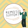 Text caption presenting Remote Support. Business concept help end-users to solve computer problems and issues remotely Royalty Free Stock Photo