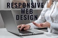 Text caption presenting Responsive Web Design. Business approach web page creation that makes use of flexible layouts Royalty Free Stock Photo