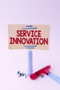 Sign displaying Service Innovation. Business showcase changing the way you serve better your customers Writing Important