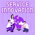 Text caption presenting Service Innovation. Business showcase Improved Product Line Services Introduce upcoming trend