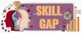 Text caption presenting Skill Gap. Business overview Refering to a person s is weakness or limitation of knowlege Two