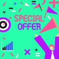 Text caption presenting Special Offer. Business overview interdisciplinary subfield of computational linguistics