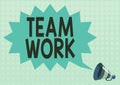 Text sign showing Team Work. Business approach Combined action of a group Workgroup cooperation collaboration Royalty Free Stock Photo