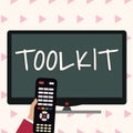 Text caption presenting Toolkit. Word Written on set of tools kept in a bag or box and used for a particular purpose Royalty Free Stock Photo