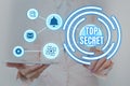 Conceptual display Top Secret. Business showcase protected by a high degree of secrecy Highly confidential Lady Holding Royalty Free Stock Photo