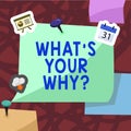 Text caption presenting What S Your Why Question. Business concept annoyed and frustrated being confused and puzzles