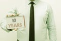 Text caption presenting 10 Years. Business approach Remembering or honoring special day for being 10 years in existence