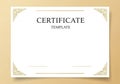 The text CERTIFICATE and TEMPLATE is printed in bold black, centered at the Royalty Free Stock Photo