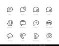 Text Chat Dialog Box icon. History Phone Message, Cloud, Love set editable line vector icons on white
