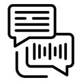 Text chat icon outline vector. Transcription voice