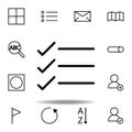 text, check mark icon. Can be used for web, logo, mobile app, UI, UX