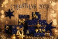 Text Christmas 2023, Blue Christmas Gifts, Wooden Winter Decor